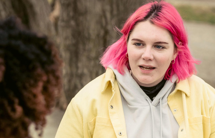 A support worker has a conversation about a suicide